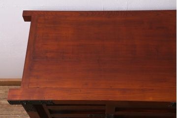 ビンテージ家具　工芸家具　高級品　ケヤキ材製　漆塗りの美しさが目を引く車箪笥(小タンス、チェスト、戸棚、引き出し、ヴィンテージ)(定価約140万円)(R-040413)