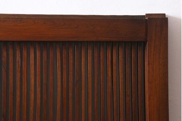 アンティーク建具　和製アンティーク　明治期　総ケヤキ材　巾着金具　風格漂う小振りな蔵戸(引き戸、建具、格子蔵戸、玄関戸)(R-040415)