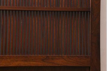 アンティーク建具　和製アンティーク　明治期　総ケヤキ材　巾着金具　風格漂う小振りな蔵戸(引き戸、建具、格子蔵戸、玄関戸)(R-040415)