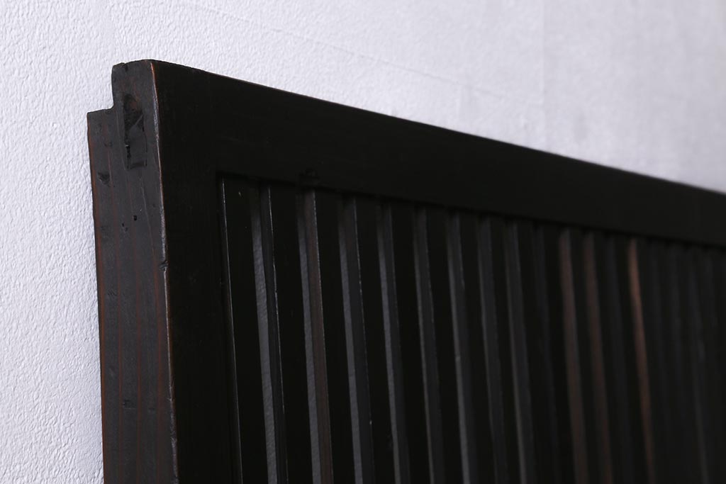 アンティーク建具　和製アンティーク　大正期　シックな佇まいが魅力的な格子戸1枚(引き戸、建具)(R-040416)