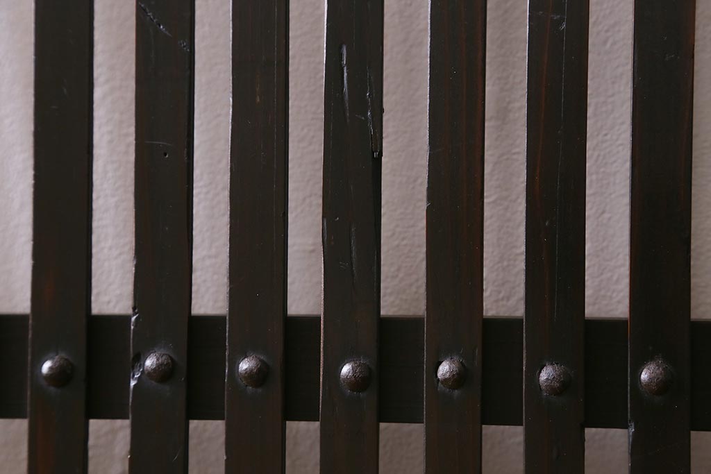 アンティーク建具　和製アンティーク　大正期　シックな佇まいが魅力的な格子戸1枚(引き戸、建具)(R-040416)