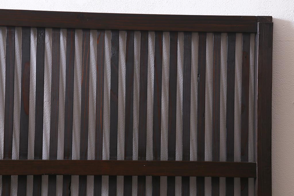 アンティーク建具　和製アンティーク　大正期　シックな佇まいが魅力的な格子戸1枚(引き戸、建具)(R-040416)