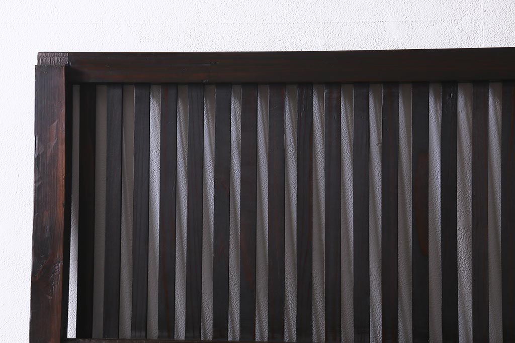 アンティーク建具　和製アンティーク　大正期　シックな佇まいが魅力的な格子戸1枚(引き戸、建具)(R-040416)