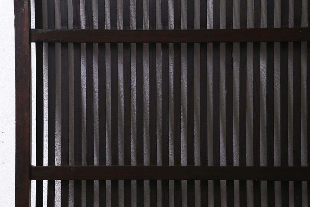 アンティーク建具　和製アンティーク　大正期　シックな佇まいが魅力的な格子戸1枚(引き戸、建具)(R-040416)