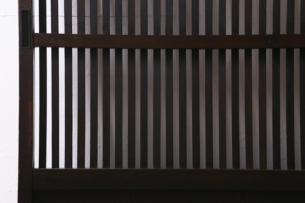 アンティーク建具　和製アンティーク　大正期　シックな佇まいが魅力的な格子戸1枚(引き戸、建具)(R-040416)