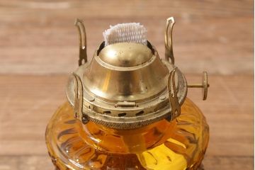 ヴィンテージ雑貨　アメリカビンテージ　未使用品　デッドストック　黒色のアルミシェードが格好いいオイルランプ(吊り下げランプ)(R-040420)