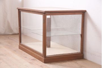 レトロ家具　昭和中期　扉タイプ　コレクションのディスプレイにおすすめなガラスケース(人形ケース、ショーケース)(R-040429)