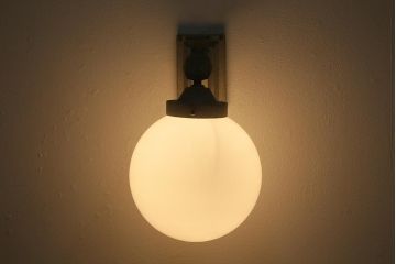 ビンテージ照明　アルミのフレームがおしゃれな壁付け照明(ウォールライト、ウォールランプ)(R-040439)