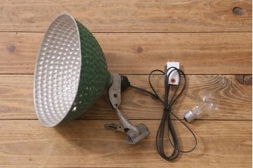 ビンテージ照明　インダストリアル　アルミシェードが目を引くクリップライト(デスクライト、照明)(R-040440)