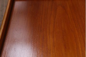 アンティーク雑貨　大正昭和初期　春慶塗　木製脚付膳5客セット(お膳、漆器)(R-040442)