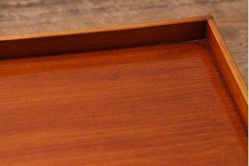 アンティーク雑貨　大正昭和初期　春慶塗　木製脚付膳6客セット(お膳、漆器)(R-040444)