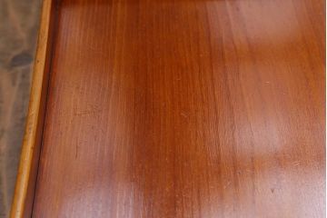 アンティーク雑貨　大正昭和初期　春慶塗　木製脚付膳6客セット(お膳、漆器)(R-040444)