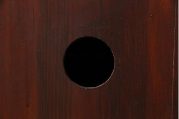 アンティーク家具　ヒノキ材　古箪笥リメイク　フラップダウン扉のテレビ台(テレビボード、リビングボード、時代箪笥)(R-040456)