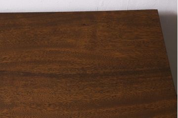 和製アンティーク　昭和レトロ　ラワン材　直線的なデザインがレトロな片袖机(片袖デスク、ワークデスク、在宅ワーク、在宅用)(R-040458)