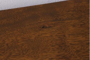 和製アンティーク　昭和レトロ　ラワン材　直線的なデザインがレトロな片袖机(片袖デスク、ワークデスク、在宅ワーク、在宅用)(R-040458)