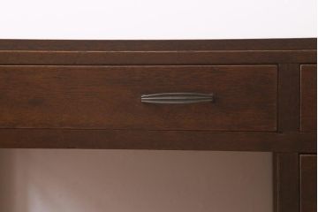 和製アンティーク　昭和レトロ　ラワン材　直線的なデザインがレトロな片袖机(片袖デスク、ワークデスク、在宅ワーク、在宅用)(R-040458)