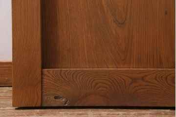 アンティーク建具　和製アンティーク　明治大正期　大黒天金具　ぬくもり溢れる木味が魅力的な蔵戸(引き戸、建具、玄関戸)(R-040460)