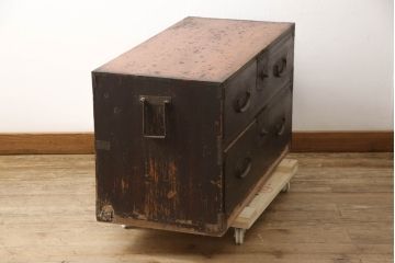 アンティーク家具　明治期　渋い風合いが魅力的な和箪笥(ローボード、時代箪笥)(R-040463)