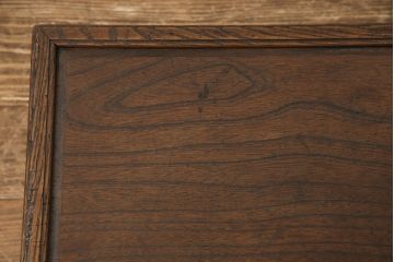 アンティーク家具　和製アンティーク　総ケヤキ材　力強い杢目が魅力の角ちゃぶ台(ローテーブル)(R-040470)