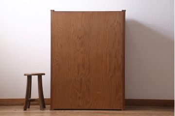 中古　民芸家具　網代引戸　杉材・桜皮　上品な雰囲気漂う置き水屋(置水屋、茶水屋、茶道具、戸棚)(R-040475)