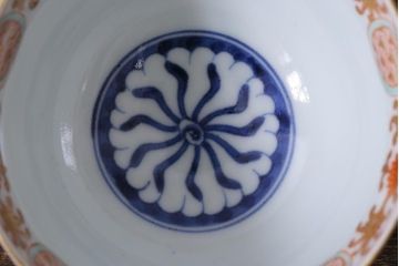 アンティーク雑貨　江戸期　上手物　色絵　向付(蕎麦猪口、湯呑)(R-040481)