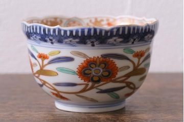 アンティーク雑貨　江戸期　上手物　色絵　向付(蕎麦猪口、湯呑)(R-040481)