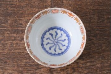 アンティーク雑貨　江戸期　上手物　色絵　向付(蕎麦猪口、湯呑)(R-040482)