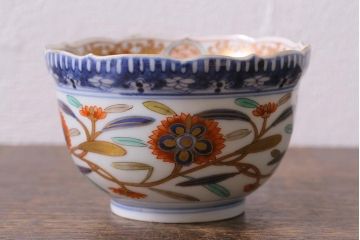 アンティーク雑貨　江戸期　上手物　色絵　向付(蕎麦猪口、湯呑)(R-040482)