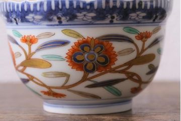 アンティーク雑貨　江戸期　上手物　色絵　向付(蕎麦猪口、湯呑)(R-040482)