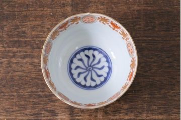 アンティーク雑貨　江戸期　上手物　色絵　向付(蕎麦猪口、湯呑)(R-040483)
