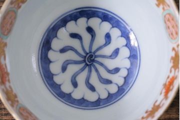 アンティーク雑貨　江戸期　上手物　色絵　向付(蕎麦猪口、湯呑)(R-040485)