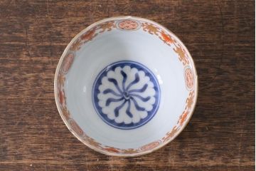 アンティーク雑貨　江戸期　上手物　色絵　向付(蕎麦猪口、湯呑)(R-040487)