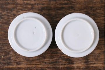 古民具・骨董　江戸期　古伊万里　草文染付筒型猪口2客セット(酒器、和食器)(R-040491)