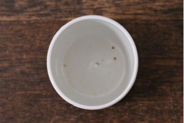 古民具・骨董　江戸期　古伊万里　草文染付筒型猪口2客セット(酒器、和食器)(R-040492)
