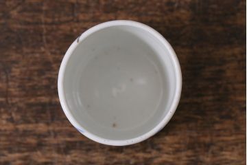 古民具・骨董　江戸期　古伊万里　草文染付筒型猪口2客セット(酒器、和食器)(R-040493)