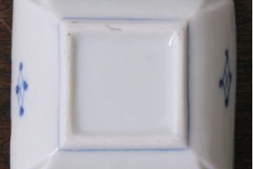 アンティーク雑貨　大正昭和初期　山水図　染付小皿5枚セット(豆皿、醤油皿、和食器)(R-040494)