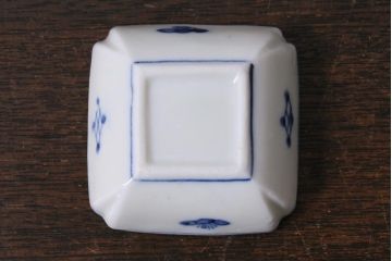 アンティーク雑貨　大正昭和初期　山水図　染付小皿6枚セット(豆皿、醤油皿、和食器)(R-040495)