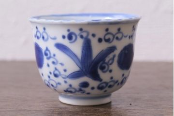 古民具・骨董　江戸期　伊万里　染付蕎麦猪口2個セット(向付、和食器)(R-040496)