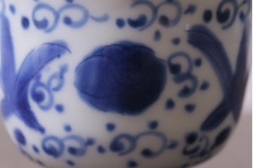 古民具・骨董　江戸期　伊万里　染付蕎麦猪口3個セット(向付、和食器)(R-040498)