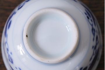 古民具・骨董　江戸期　伊万里　染付蕎麦猪口3個セット(向付、和食器)(R-040498)