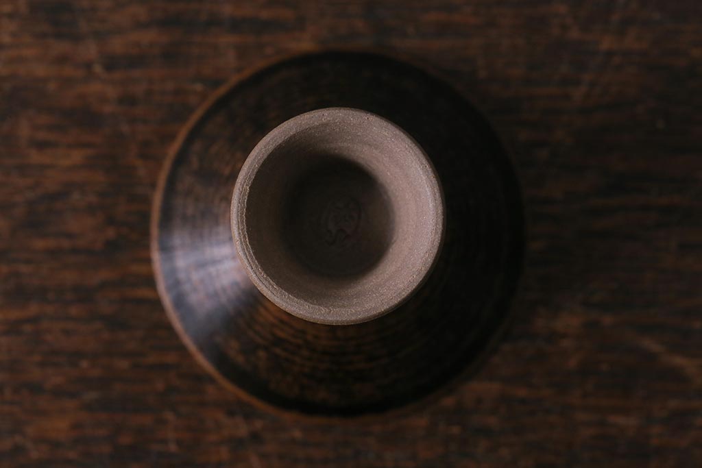 レトロ雑貨　箱付き　三浦小平　無名異焼　5種(猪口、杯、盃)(R-040503)