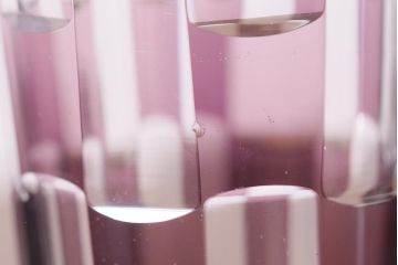 アンティーク雑貨　昭和初期　古い紫被せ切子グラス　ソーサー付き6客セット　箱付(コップ、コースター、和ガラス)(R-040505)