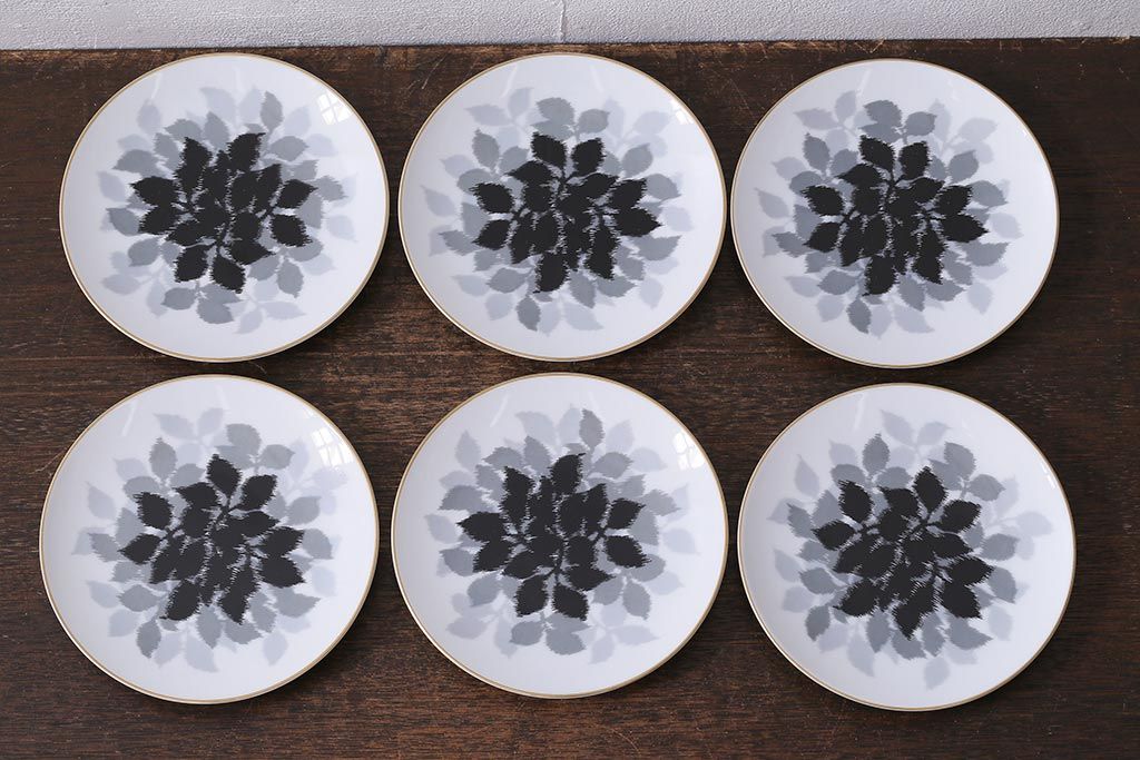 未使用品　昭和中期　古いノリタケ(Noritake、日陶)　カップ&ソーサー6客セット　箱付(コーヒーカップ、洋食器)(R-040506)