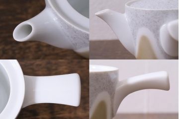 未使用品　昭和中期　古いノリタケ(Noritake、日陶)　急須・湯呑6客・菓子鉢セット　箱付(湯のみ、茶器揃)(R-040507)