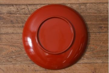 古民具　大正昭和初期　輪島塗　松竹梅　沈金蒔絵菓子皿3枚セット(菓子盆、漆器、木製皿)(R-040509)