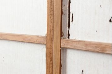 レトロ建具　昭和中期　温かな雰囲気を醸し出す格子戸2枚セット(ガラス帯戸、引き戸)(R-040513)