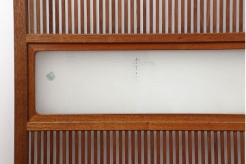 レトロ建具　昭和中期　和モダンにもぴったりの格子戸4枚セット(ガラス帯戸、引き戸)(R-040514)