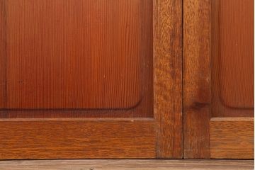 レトロ建具　昭和中期　和モダンにもぴったりの格子戸4枚セット(ガラス帯戸、引き戸)(R-040514)