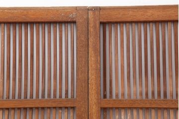 レトロ建具　昭和中期　和モダンにもぴったりの格子戸4枚セット(ガラス帯戸、引き戸)(R-040514)