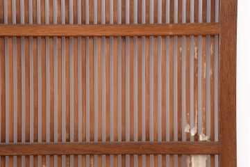 レトロ建具　昭和中期　和モダンにもぴったりの格子戸4枚セット(ガラス帯戸、引き戸)(R-040514)